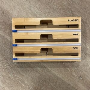 Bamboo Kitchen Dispenser - Plastic Wax Foil Organizer